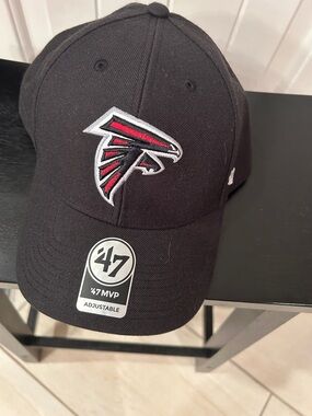 47 Brand Atlanta Falcons Black Hat with Red & White Logo collectible